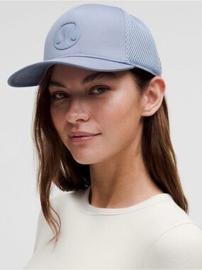 Lululemon Trucker Hat Cap Steel Light blue grey Snap closure Size L XL Unisex